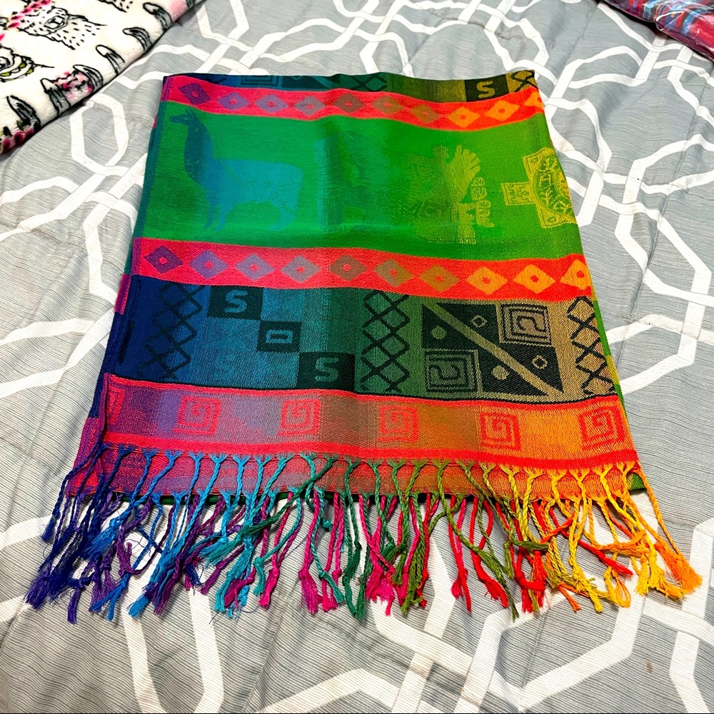 Peruvian Silk Prismatic Multicolor Shawl